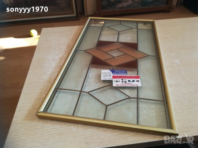 Витраж 64х36см рамка и стъкло 1801212005, снимка 2 - Колекции - 31471224
