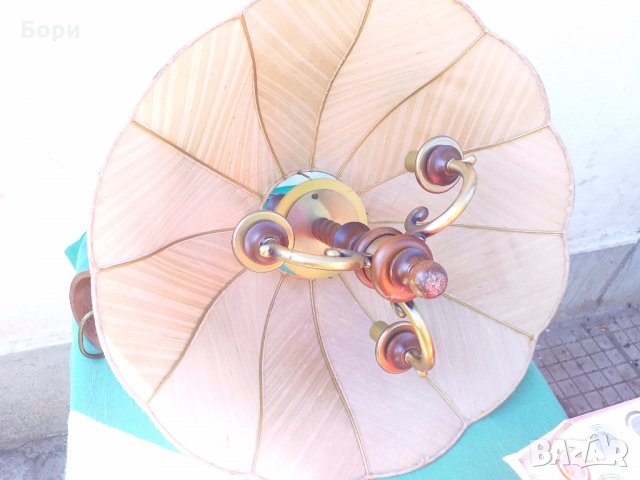 Италиански полилеи,месинг и дърво