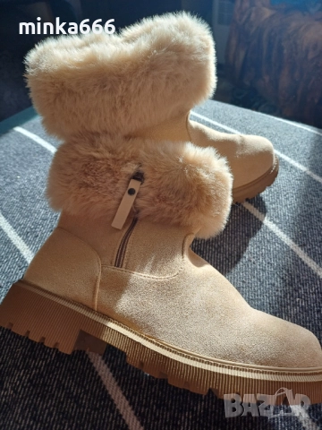Топли боти с пух., снимка 4 - Дамски боти - 52859561