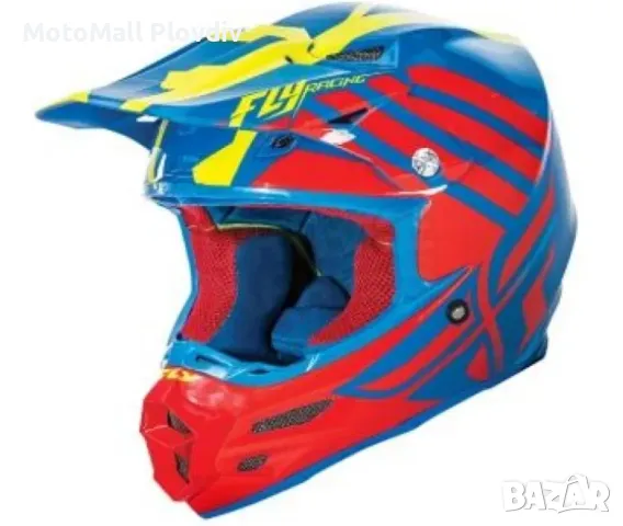 Шок цена!!! fly racing f2 zoom blue red hi-vis каска крос мотор мото к, снимка 4 - Аксесоари и консумативи - 49209012