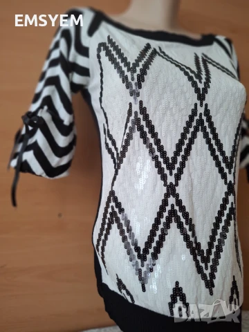 Дамска блуза , плетиво и паети ARTISTIC, снимка 2 - Блузи с дълъг ръкав и пуловери - 51017059