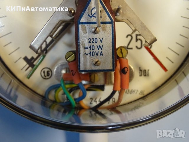 Ел. контактен манометър VEB ф160 250Bar 220V, снимка 3 - Резервни части за машини - 42131553
