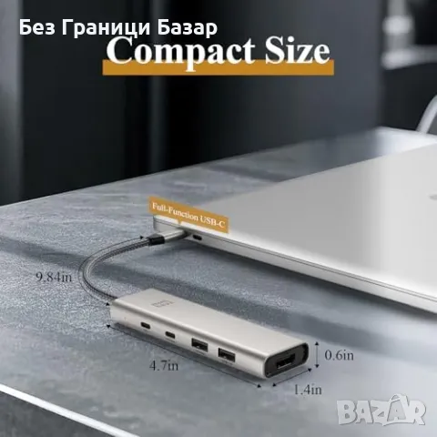 Нов бърз Адаптер USB-C Хъб 5 в 1 с 4K HDMI, 140W PD, 10Gbps за MacBook/PC , снимка 8 - Друга електроника - 49517666