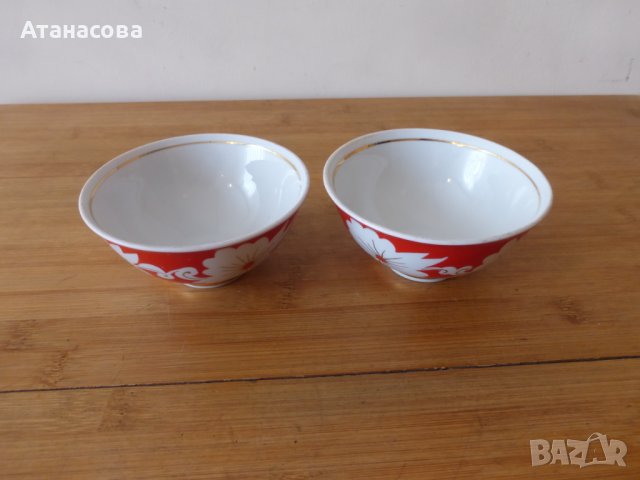 Украински порцеланови купички купи чаши за чай 2 бр 1986 г, снимка 3 - Чаши - 44202830