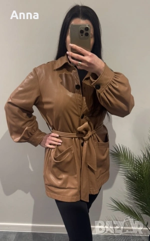 Модерно, стилно яке от изкуствена кожа. Размери S-M🧥🌸🔥