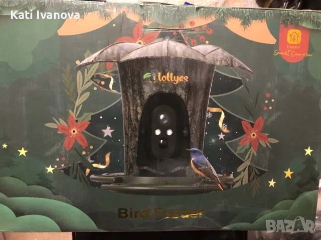 Lollyes  Smart хранилка за птици с камера,  соларна, интелигентен изкуствен интелект  1080P HD AI , снимка 7 - За птици - 47880279