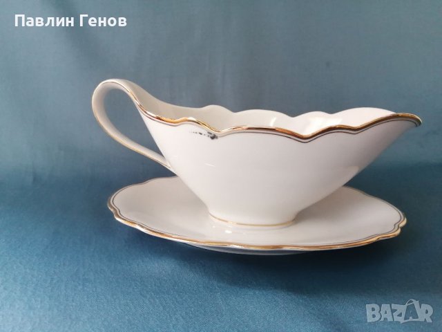 Порцеланова сосиера немски порцелан с печат, снимка 4 - Антикварни и старинни предмети - 38054768