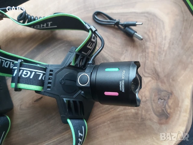 LED челник с USB зареждане, снимка 5 - Къмпинг осветление - 50667894