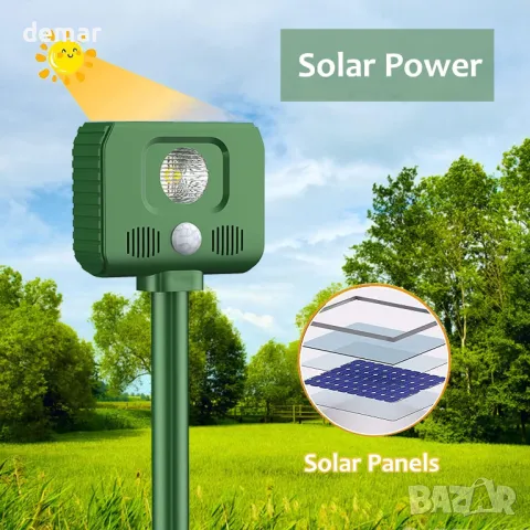 AILEDA Соларен ултразвуков репелент за животни, снимка 4 - Други стоки за дома - 49790737