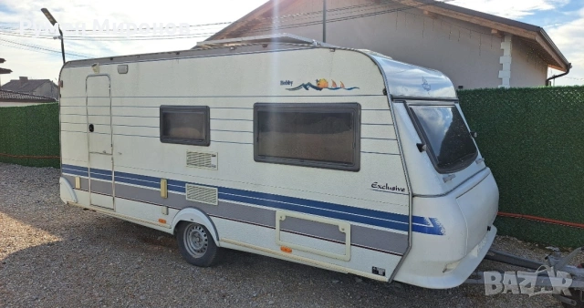 Продавам каравана Хоби, със солар и инвертор.