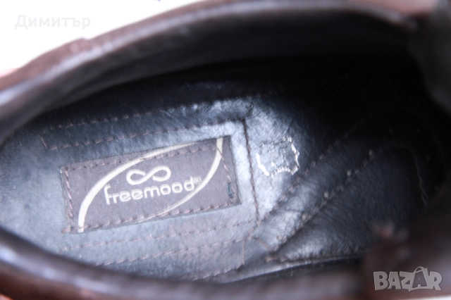 Кафяви велурени обувки FREEMOOD, снимка 6 - Спортни обувки - 52254480