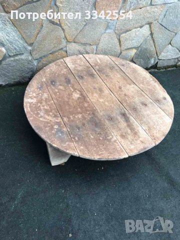 ПАРАЛИЯ ВЪЗРОЖДЕНСКА МАСА ДЪРВО СОФРА ТЕПСИЯ СИНИЯ, снимка 1