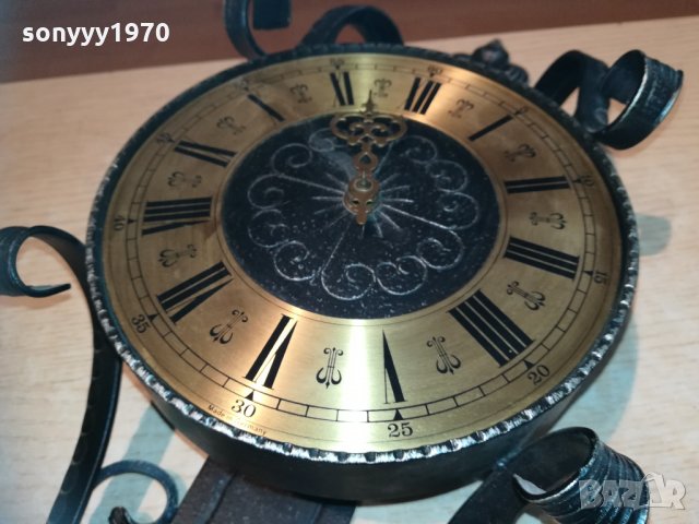часовник с махало от ковано желязо-70х20см-внос швеицария, снимка 7 - Колекции - 30143549