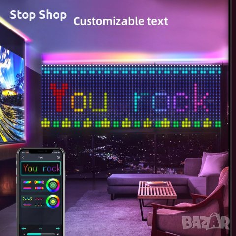 Smart смарт Светлини за завеси, 3Х3 метра интелигентни LED светлини за завеси завеса, снимка 6 - Лед осветление - 44446871