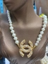 колие с перли и стоманена висулка ysl saint laurent Gucci chanel prada, снимка 6