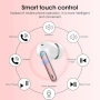 Нови Розови Bluetooth слушалки с микрофон и кутия за зареждане 40 часа, снимка 6