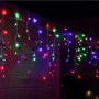 Коледна украса LED ресни 12 метра – водоустойчива инсталация с 8 режима на светене, снимка 3