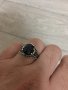 Мъжки сребърен пръстен нов тъмно син камък, снимка 1 - Пръстени - 39446261