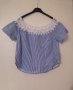 Нова блузка синьо бяло райе М размер морска, снимка 2