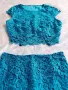Нов ефектен сет от едра дантела тюркоаз, снимка 9