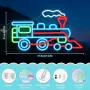Цветен LED неон с парен локомотив, USB захранване и димиране, снимка 3