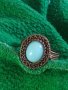 18-19 ВЕК ВЪЗРОЖДЕНСКИ СРЕБЪРЕН ТЮРКОАЗЕН ПРЪСТЕН МАЙСТОРСКА КУЮМДЖИЙСКА ИЗРАБОТКА 8351, снимка 7