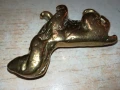 ЗАЯВЕНО-КУЧЕ-МЕД/МЕСИНГ 7х5х2см-МАСИВНА ФИГУРА ОТ АНГЛИЯ 1907252017, снимка 14