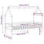 vidaXL Рамка за детско легло къща, бяла, 90x200 см, борово дърво масив, снимка 9