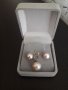 Сребърен перлен комплект    , снимка 1 - Колиета, медальони, синджири - 11182880