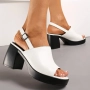Бели дамски сандали, снимка 2