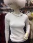 Дамска блуза с камъни бяла, снимка 1 - Блузи с дълъг ръкав и пуловери - 30031550