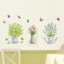 Свежи цветя лавандула ваза саксия самозалепващ стикер лепенка за стена кухня украса декор, снимка 3