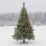 Коледна елха с бели заскрежени връхчета, снимка 1