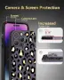 Прозрачен калъф SCORPIFY за iPhone 15 Pro Max със златист леопардов принт, снимка 5