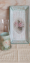  Стъклена ваза винтидж стил, ръчно декорирана с декупаж, снимка 6