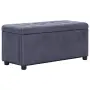 vidaXL Storage Ottoman 87,5 cm Grey Faux Suede Leather, снимка 1