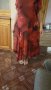 Яркочервена копринена рокля, снимка 6