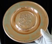 Медна чиния с рицар,бурбонска лилия,корона,медна сватба. , снимка 4