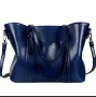 Голяма синя дамска чанта от екокожа , снимка 5