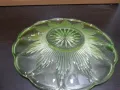 ретро стъклено плато поднос ураново стъкло , снимка 2