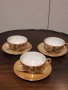 Три чаши с чинийки японски фин костен порцелан 