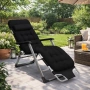Сгъваем градински шезлонг с ватирана възглавница, регулируема облегалка , 178 см, снимка 7