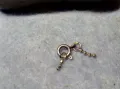 СТАРА СРЕБЪРНА ЗАКОПЧАЛКА СРЕБРО 925 с БЯЛА ПОЗЛАТА КАРАБИНКА За ЛАНЧЕ ГРИВНА КОЛИЕ ВЕРИЖКА 49895, снимка 5
