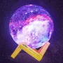 3D Galaxy Moon Lamp акумулаторна ЛЕД лампа с дистанционно, снимка 8
