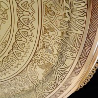 Месингов поднос,плато,пано Тутанкамон,Египет. , снимка 3 - Антикварни и старинни предмети - 37512723