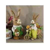 Великденска декоративна фигура, Заек с велосипед, снимка 2 - Декорация за дома - 36035208