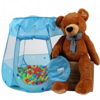 Детска палатка синя и 100 топки, снимка 1 - Играчки за стая - 30993666