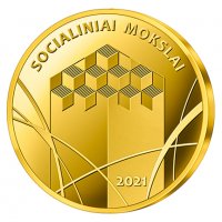5 евро златна монета "Литва Социални науки" 2021, снимка 1 - Нумизматика и бонистика - 39146528