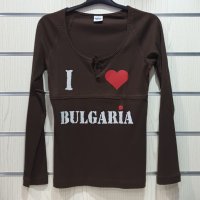 Нова дамска блуза с дълъг ръкав и трансферен печат I Love Bulgaria (Аз Обичам България), снимка 8 - Блузи с дълъг ръкав и пуловери - 29608590