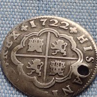 Сребърна монета 2 реала 1722г. Филип пети Севиля Испания 18704, снимка 7 - Нумизматика и бонистика - 42903852